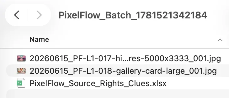 A download package containing image files and source clue records